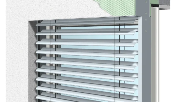 Visualisierung eines eingebauten Jalousiesystems
